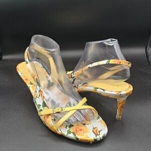 Marc Fisher Feren Yellow Floral Heels